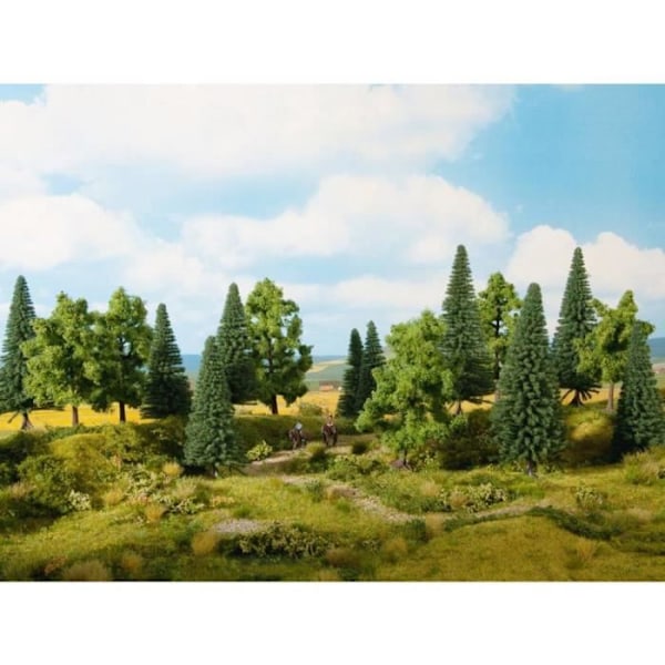 Trädsortiment - NOCH - Blandskog - Naturfärger - 6 st Naturliga färger