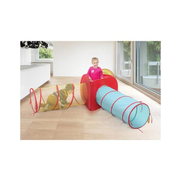 LUDI - Lätt och hopfällbar multitunnel - Röd - Från 2 år - 120cm x 45cm
