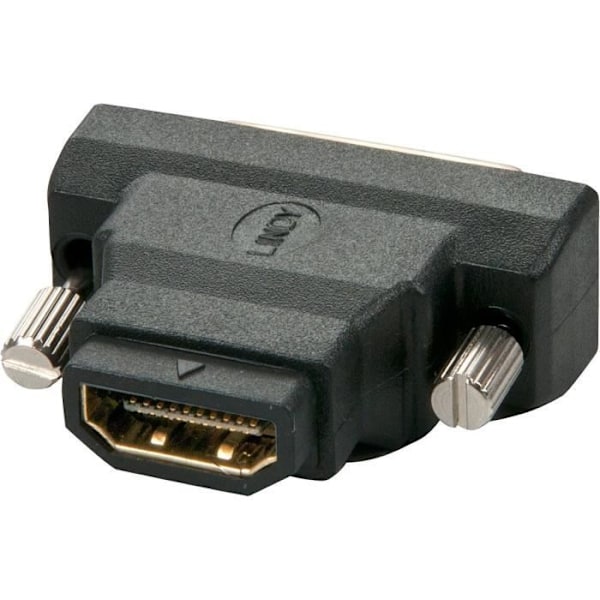 Videoadapter - LINDY - DVI-D hane / HDMI A hona - Guldkontakter - Digital signal - Svart