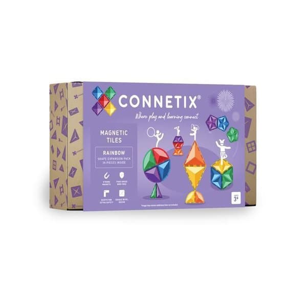 CONNETIX Byggplattor Magnetiska Regnbåge Utökningspaket av Former, 36 Delar Regnbåge
