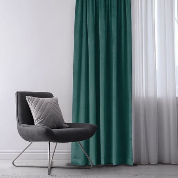 Rideau - HOMEDE - VILA - maritim - 265x225 cm - 100% polyester sammet - Opaque 70% maritim