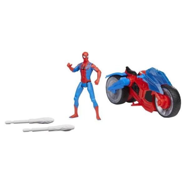 Spider-Man Arachno-web-lanserande motorcykelfigur med fordon och projektiler - HASBRO - från 4 år gammal Flerfärgad