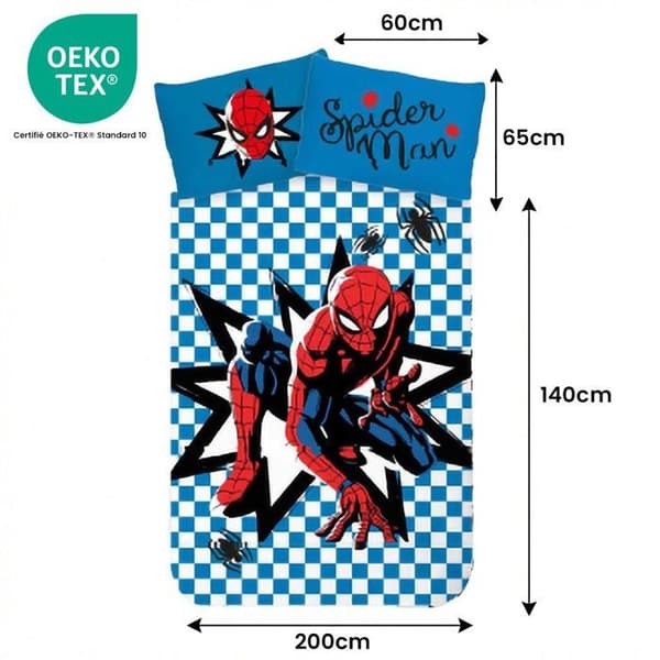 Sängset – Spider-Man – 140 x 200 – 100% bomull – örngott 60x65