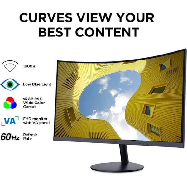 Böjd PC-skärm - KOORUI 24N5C - 23,6" FHD - VA-panel - 60 Hz - 1xHDMI 1,4,1xVGA