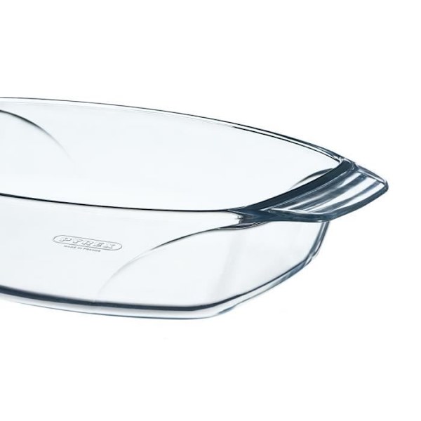 Ugnsform - PYREX - Oval 40x28 cm - Transparent glas - Motståndskraftig upp till 300°C - Diskmaskinsvänlig Transparent