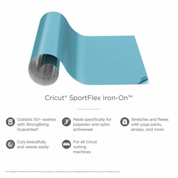 Cricut - SPORTFLX-4436 - SPORTFLEX Iron on Blue Sky Iron-on, Polyester Nylon, Flerfärgad, unik