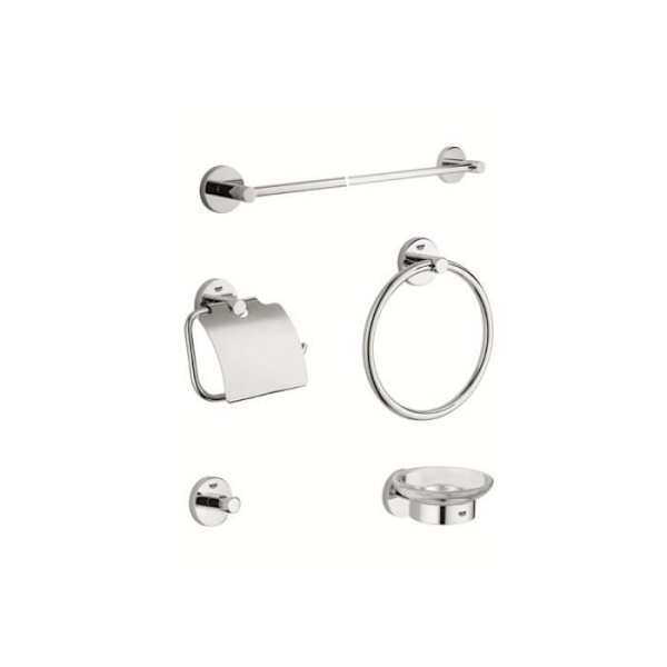 Tillbehörsset - GROHE - Essentials - Krom - Rostfritt stål - Fläckbeständighet Krom