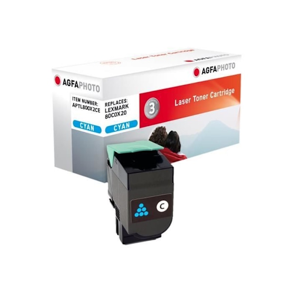 AGFA PHOTO cyan tonerkassett för Lexmark CX510de, CX510dhe, CX510dthe