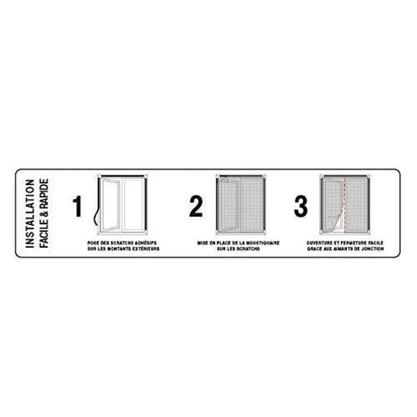 Magnetiskt justerbart myggnät för dörrar och franska fönster – myggnät – kattlucka kompatibel (L 120-136 - H 207-215)