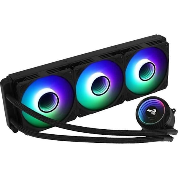 AEROCOOL Mirage L360 ARGB Svart - 360 mm CPU vattenkylningssats (LGA1700-sats ingår) Svart