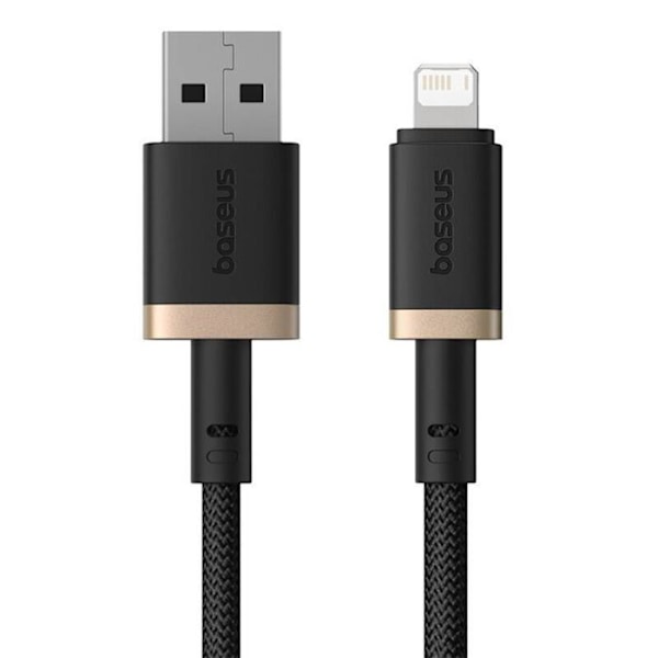 USB till Lightning datakabel, 2,4 A, 2 m - Baseus Dura (P10377801U01-02) - Guld / Svart