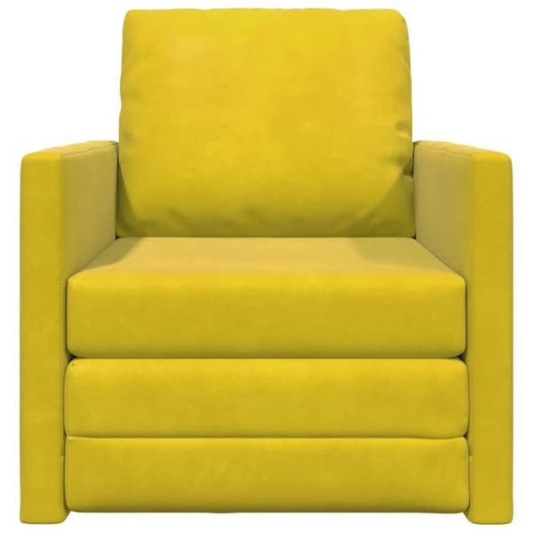 Mörkgul 2-i-1 Soffbädd 74x77x81 cm Sammet