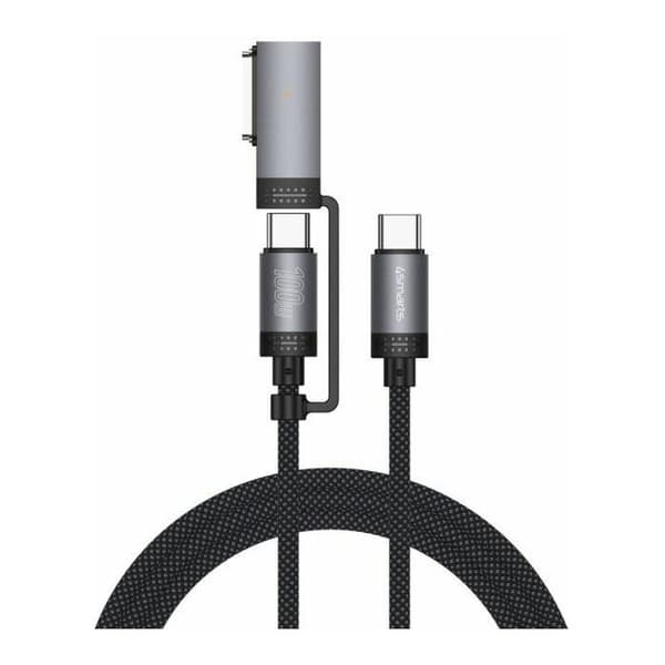 USB-C-kabel 4Smarts 100 W med Magsafe-adapter för iPhone 12, 13, 14, 2 m
