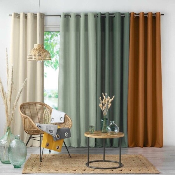 Öljegardin 140 x 280 cm vanlig mikrofiber absolut Grå Grå