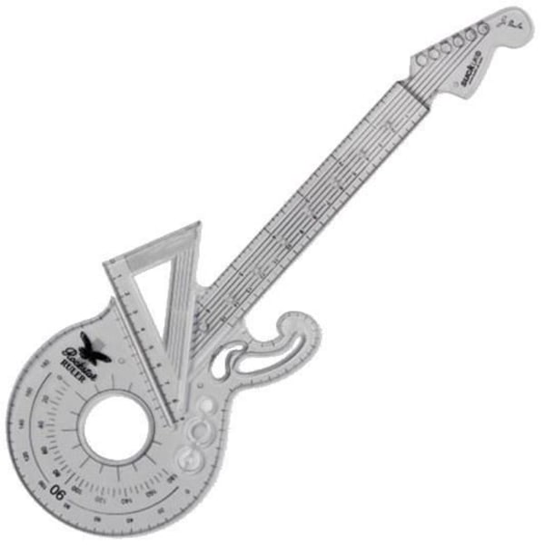 Suck UK Rockstar gitarrlinjal 36 x 11 cm transparent