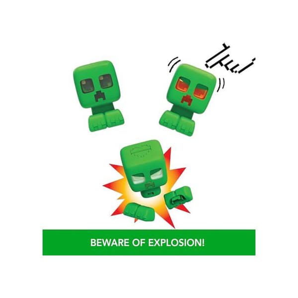 Minecraft Figurine Creeper interaktiv - ljud- och ljuseffekter, återmonterbar explosion, 14 cm