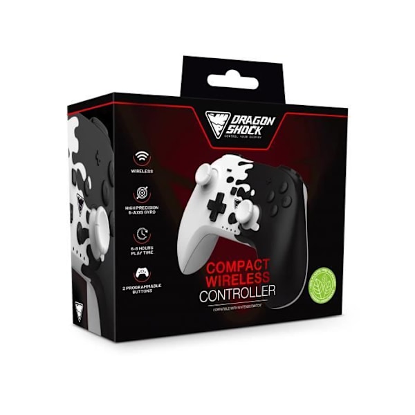 Spelkonsol - DRAGONWAR - PopTop Handkontroll - Trådlös Bluetooth - Vibration - Kompatibel med Nintendo Switch svart_färg, vit_färg
