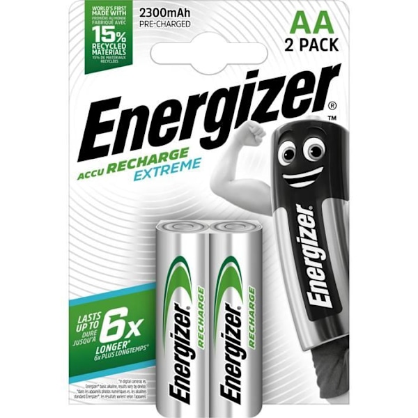 Laddningsbar laddare - Energizer - EN-EXTRE2300B2 - 2 enheter - NiMH - 2300 mAh