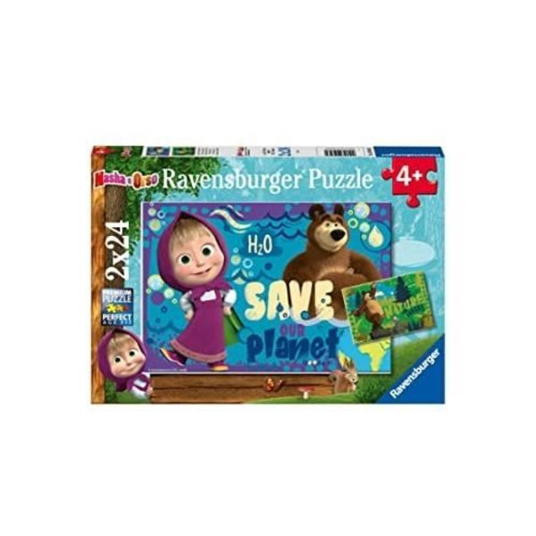 Pussel för barn - RAVENSBURGER - Masha och Björn - 2x24 bitar - Flerfärgad - Från 5 år Flerfärgad