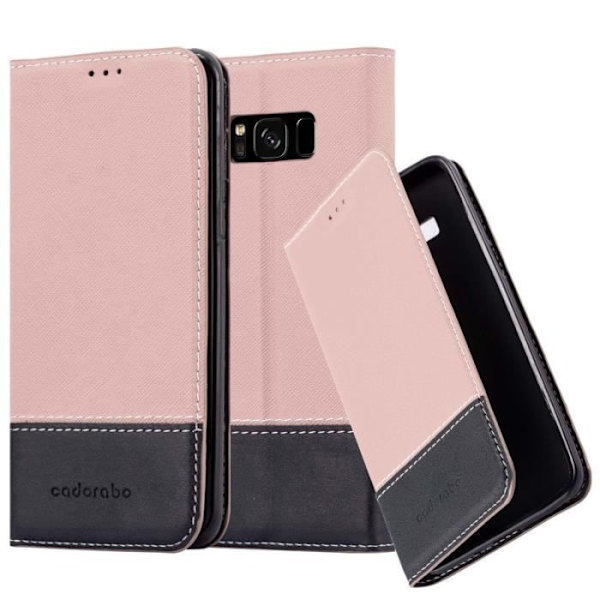 Samsung Galaxy S8 Fodral i ROSA SVART från Cadorabo (Design COMBI LEATHERETTE-LEATHERETTE) Fullt skyddsfodral med flipskydd