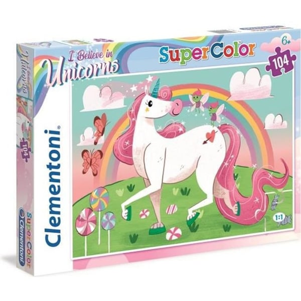 Unicorns Pussel - Clementoni - 104 bitar - Tjej - Från 6 år Enhörning