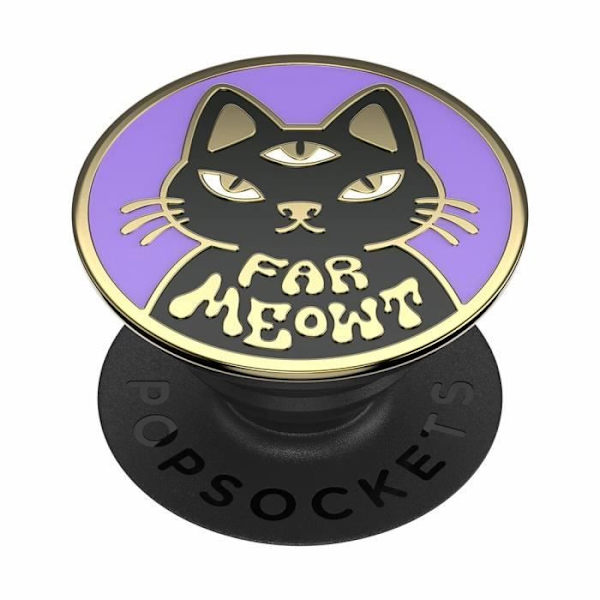 Popsockets Far Meowt emalj smartphonegrepp - slutare/svart/guld - 39,74x7x24,25 mm