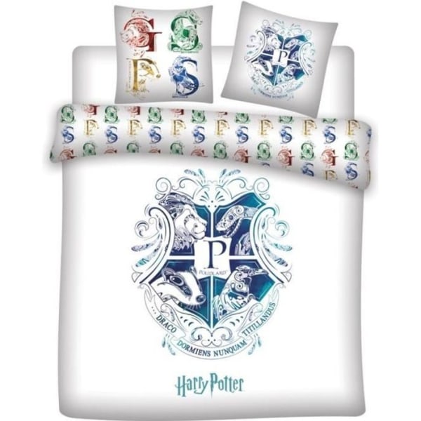 Harry Potter Hogwarts - Dubbelsängset Dubbelsäng Påslakan 220x240 cm 2 örngott 63x63 cm