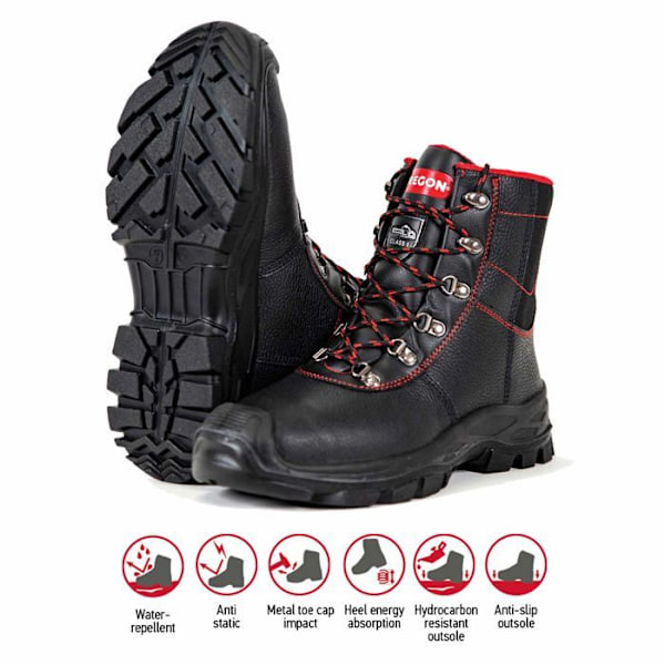 Oregon Boot - 295448/45 - Sarawak Klass 1 skyddsstövlar mot motorsågar, Svart, 45 EU kastanj 41