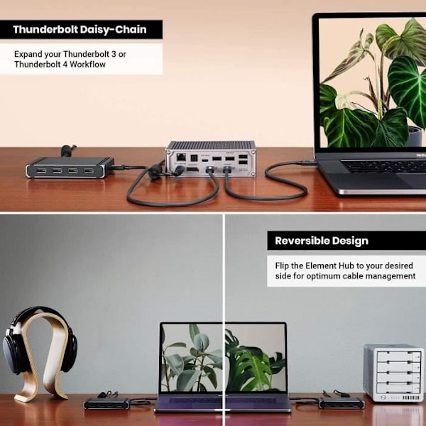 USB-C Hub - CALDIGIT - Thunderbolt 4 Element - 4x Thunderbolt 4 - 4x USB 3.2 Gen2 - 60W