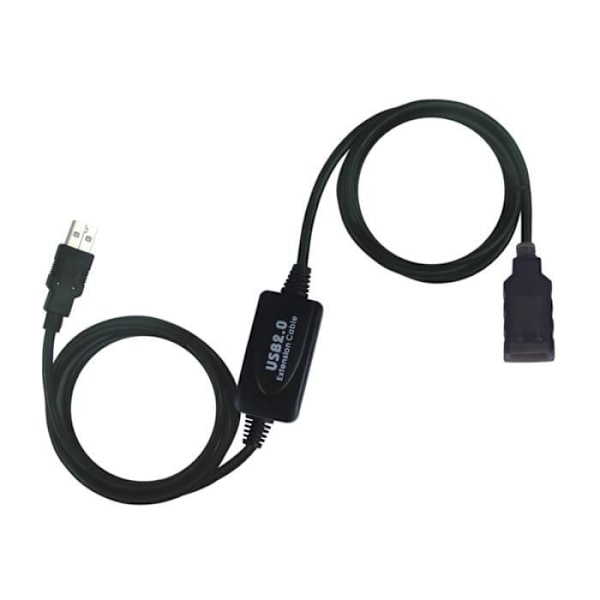 Nanokabel 10.01.0212, 10 m, USB A, USB A, 2.0, hane-hona, svart