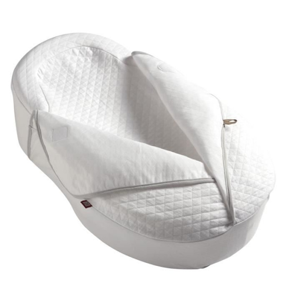 Cocoonacover 2,5 tog babyfilt - RÖTT SLOTT - Vit Quiltad bomullsblomma - Vit