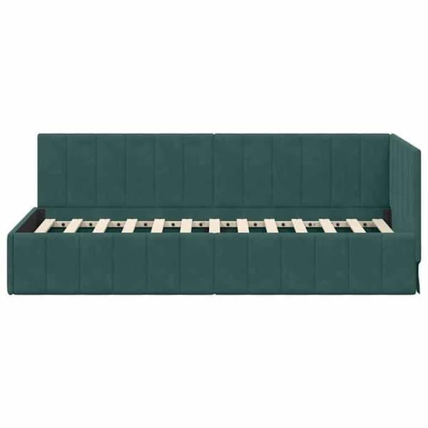vidaXL Hörnsängram Mörkgrön 80 cm x 200 cm Sammet 42016289