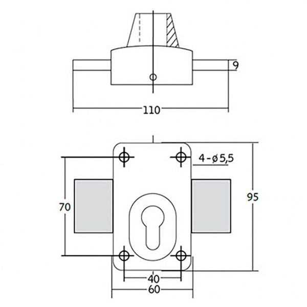 Lås för europeisk profilcylinder X5 IFAM - Standard - 2 ingångar - Matt - 110mm - Säkerhetsnivå 6