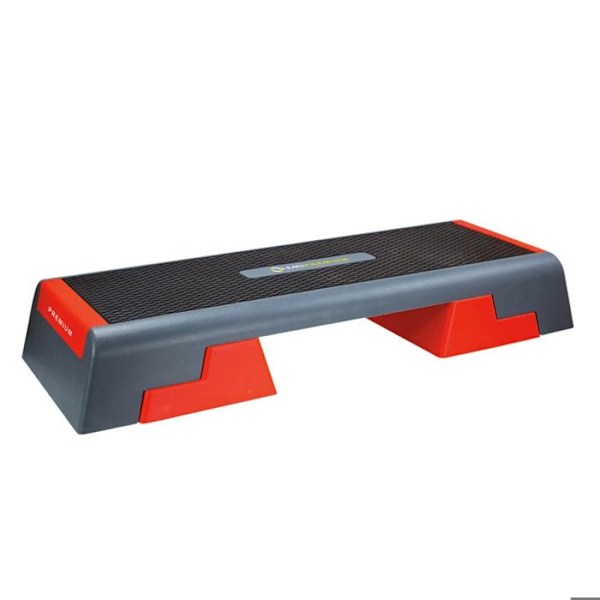 Stepper - HMS - AS007 - Justerbar höjd - Halkfri yta - Unisex svart röd