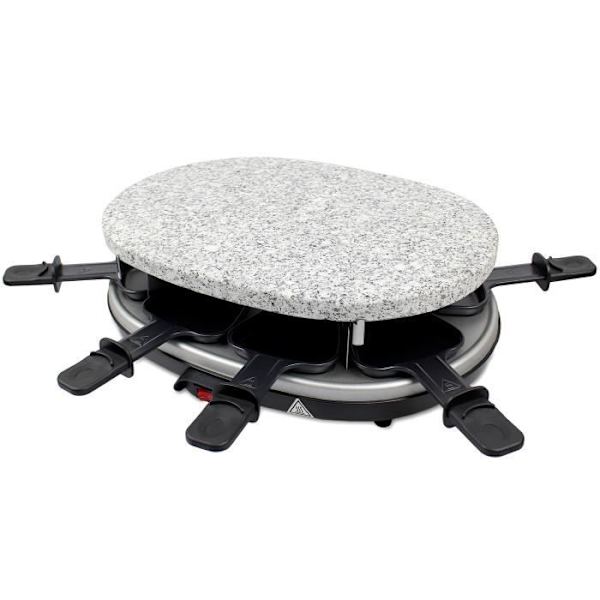 3 i 1 Raclette Set - LEOGREEN - Naturstensgrill - Komplett set med kokplattor Svart