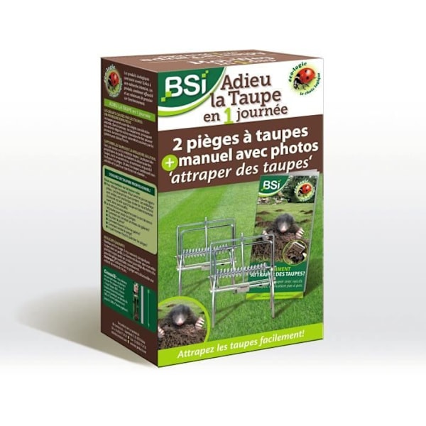 BSI - Lott 2 Fällor - För Möss - Av Hög Kvalitet - Fångstguide Ingår - Överlägsen Effektivitet Och Lätt Att Installera