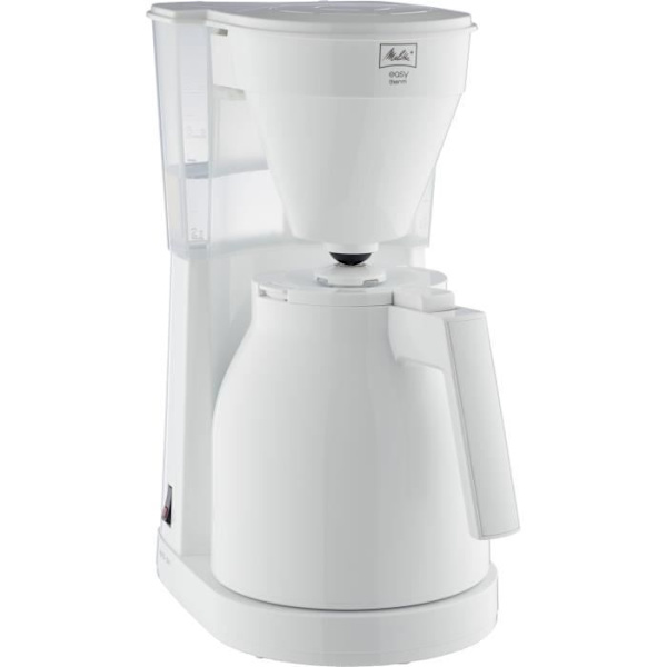 Melitta Easy Therm II 1023-05 Vit - Kaffebryggare - Termokanna med enhandskontroll, transparent vattentank