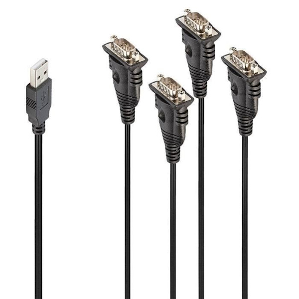 LINDY USB-kabel USB-A hane, 9-polig VGA hankontakt 0,94 m svart 42675