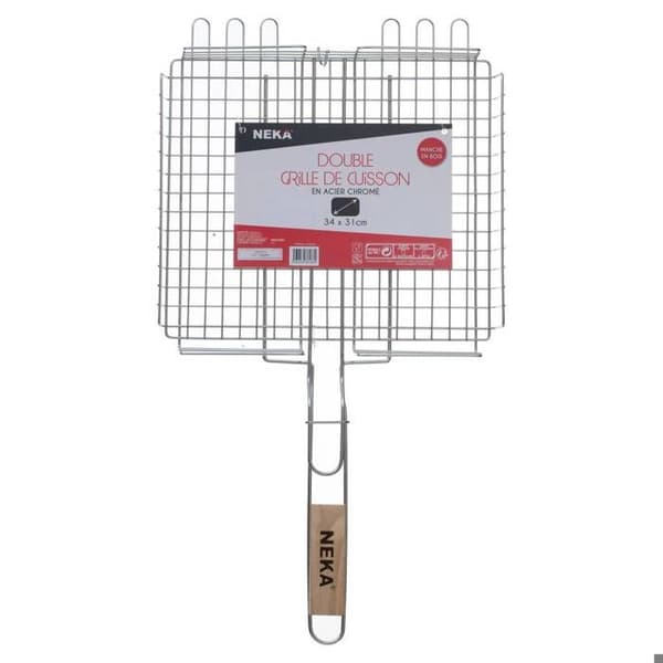 Rektangulär grillgaller korg 34x31cm - Neka Grå