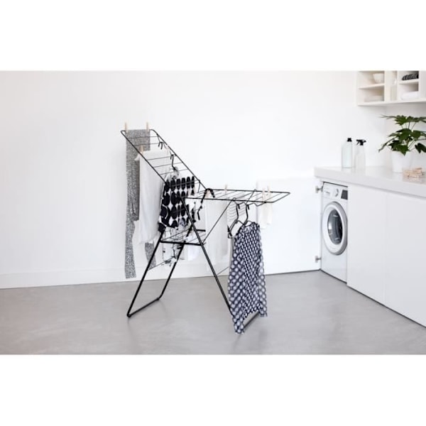 BRABANTIA - HangOn - Torkställ för kläder - 20 m - Mattsvart