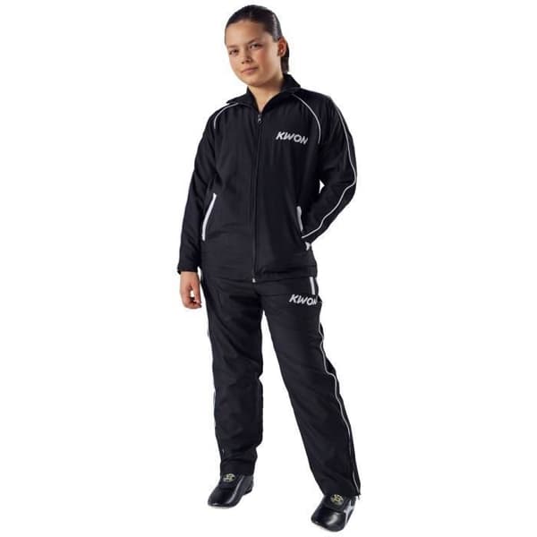 KWON San Francisco träningsoverall för kvinnor - svart - tight cut - 100 % polyester - meshfoder - storlek L Svart jag