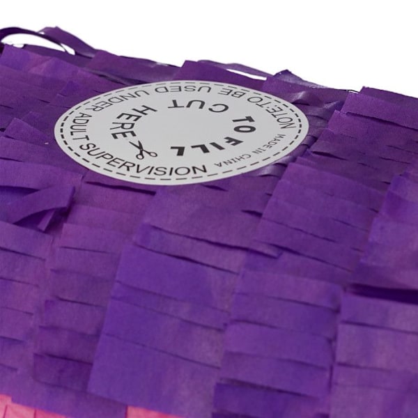 Relaxdays Pinata Donkey att hänga barn för att fylla födelsedagsdekoration regnbåge HxBxD: 55 x 40 x 13 cm, färgglad violett, klar rosa, orange