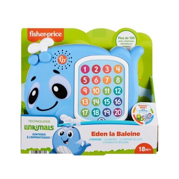 Fisher-Price Linkimals Eden the Whale interaktiv inlärningsleksak Flerfärgad