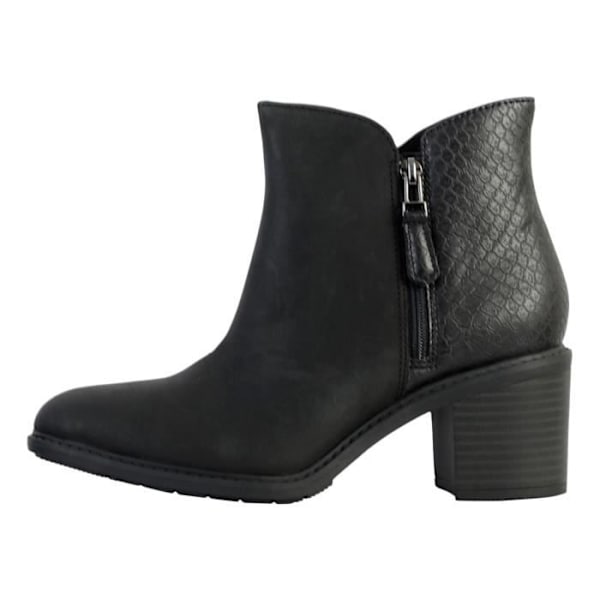 Clarks Scene ankelstövlar med dragkedja för kvinnor i svart läder - bred 6 cm klack Svart 38