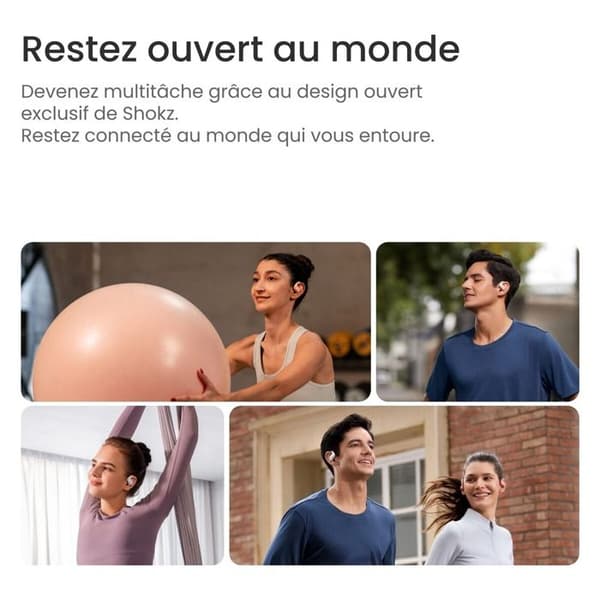 Hörlurar Shokz OPEN FIT AIR VIT Vit