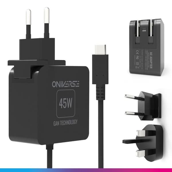 AC-adapterkabel 45W USB C - Oniverse - Snabbladdning - Kompatibel med Switch, PC, Android - 1.5m