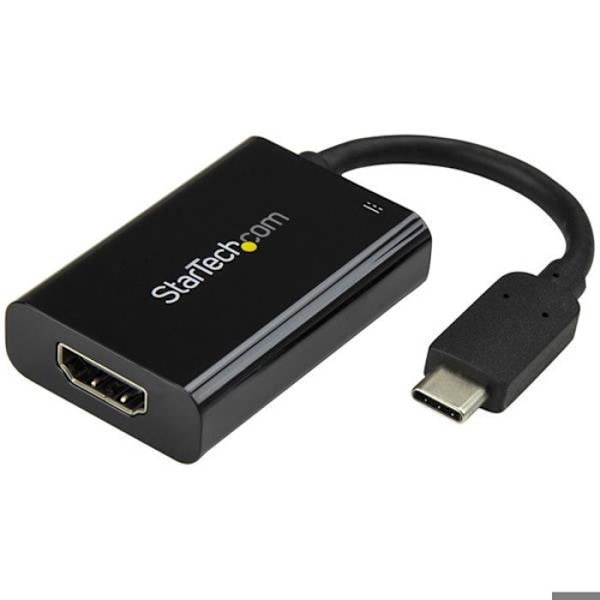 USB-C till HDMI-adapter - STARTECH - 4K 60 Hz - USB Power Delivery - Svart - Video och laddning samtidigt Svart