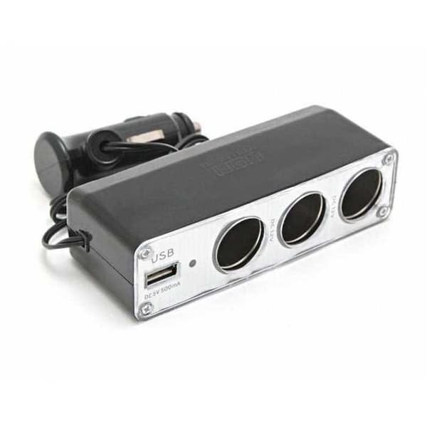 Laddare multifunktions cigarettändar 3 USB-portar 12V KING