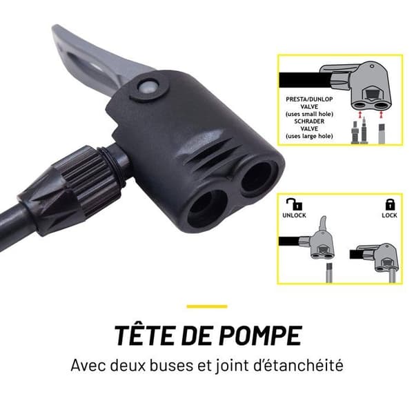 Dunlop Cykelpump med Manometer Vit