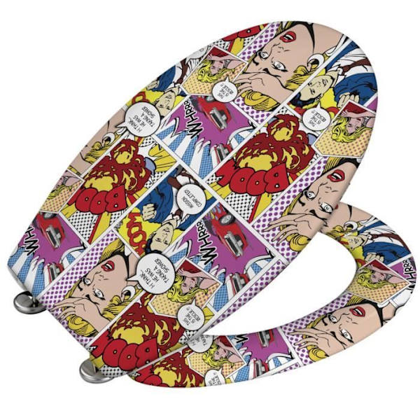Toalettsits - WENKO - Original Pop Art - Antibakteriell Duroplast - Röd - Universal Flerfärgad